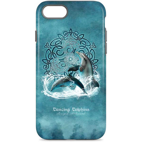 Dolphin Celtic Knot by Brigid Ashwood iPhone Cases
